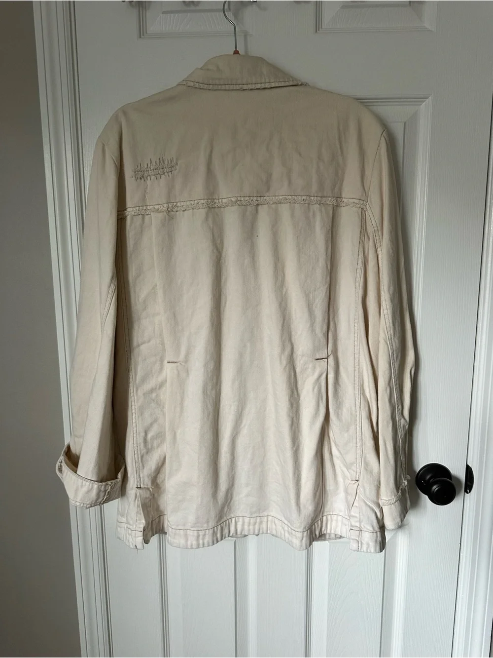 Free People Cream Utility Jacket with Button Front - Picture 7 of 16